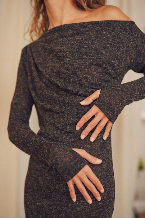 Melange Drape Dress
