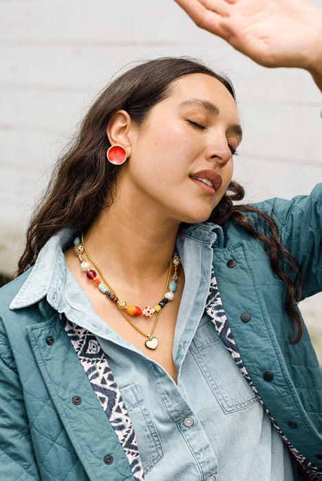 Paprika Mini Halo Earrings
