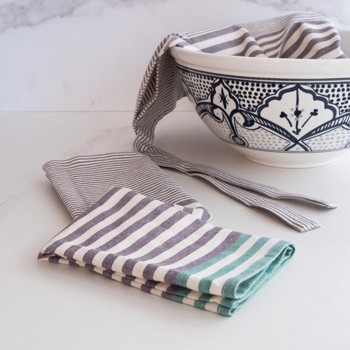Cotton Stripe Tea Towels - Set of 2