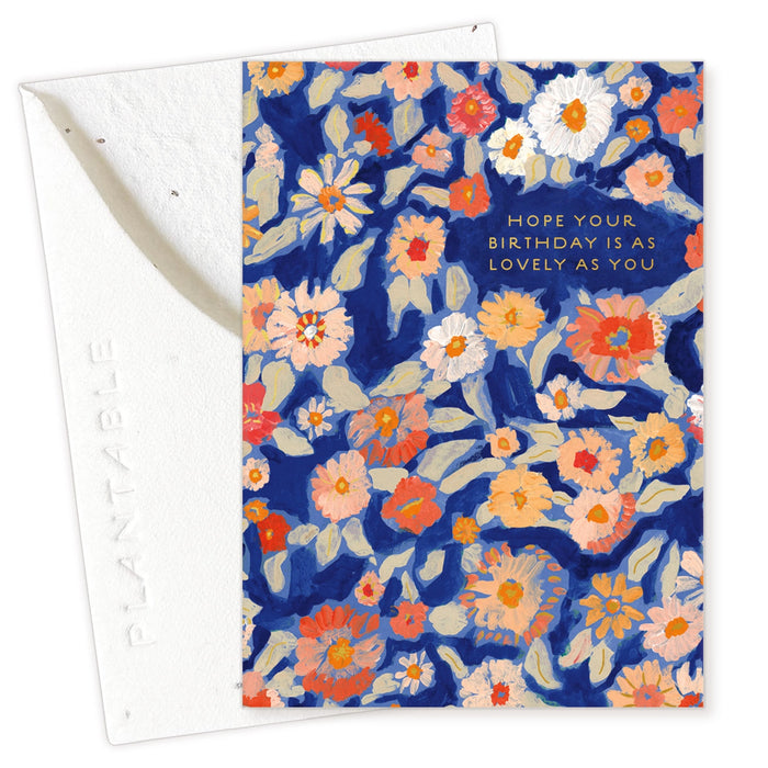 Wildflower Floral Sprout Mini Birthday Card