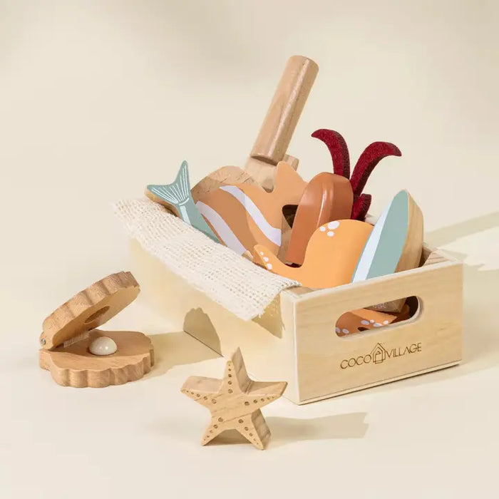 Wooden Seafood Playset