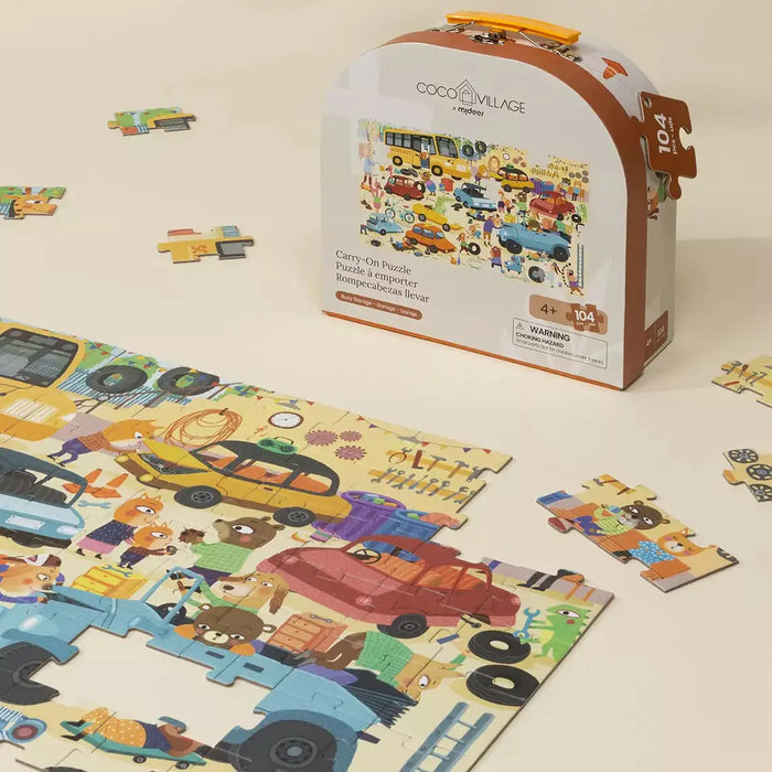 Busy Garage - Carry-On Puzzle - 104 Pieces