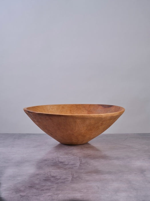 17" Large Round Wood Salad Bowl