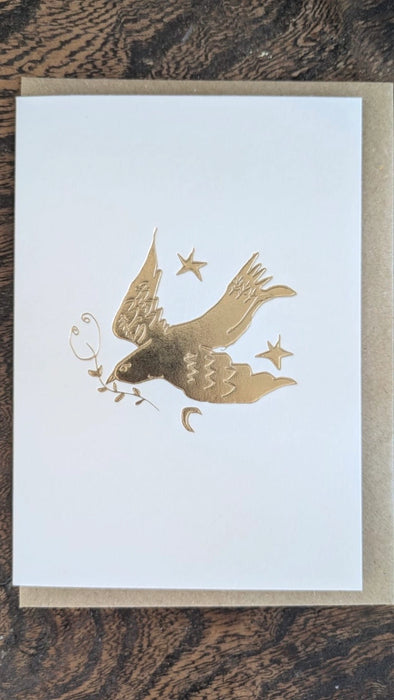Gold Embossed Dove Keepsake Card