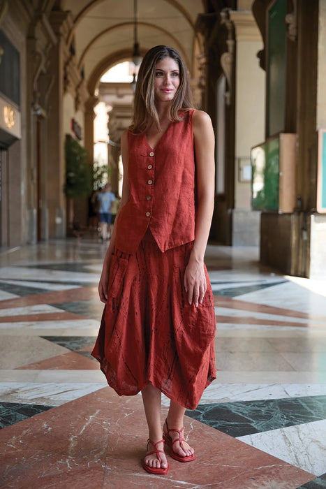 Linen Button Vest