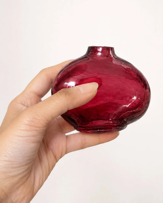 Pebble Handblown Hammered Glass Bud Vase