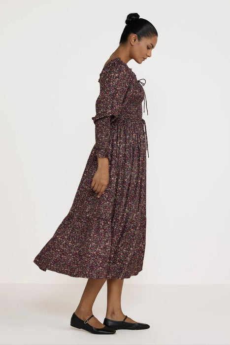 Floral Shirred Bodice Dress