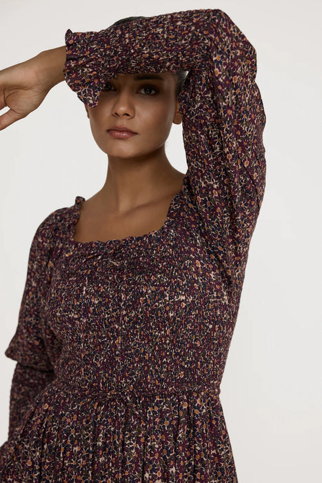 Floral Shirred Bodice Dress