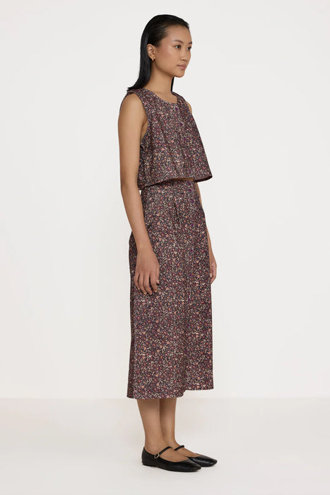 Floral Corduroy Aline Midi Skirt