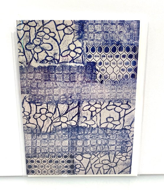 Blue Denim Patchwork Card