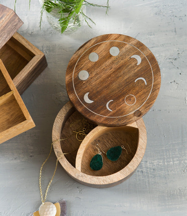 Indukala Moon Phase Round Pivot Box