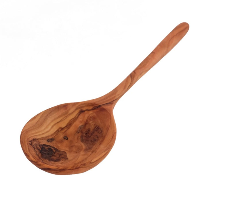 10" Deep Olive Wood Serving Spoon