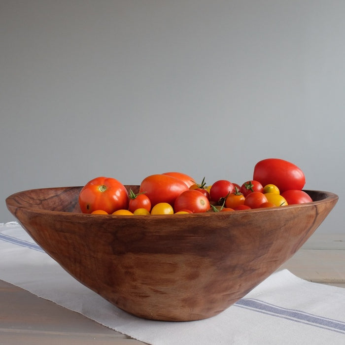 17" Large Round Wood Salad Bowl