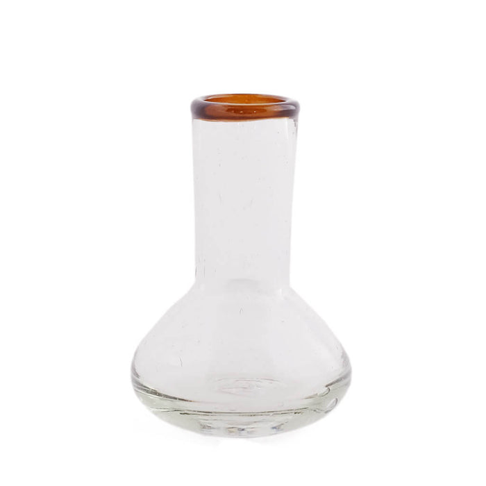 Small Amber Rim Bulb Vase