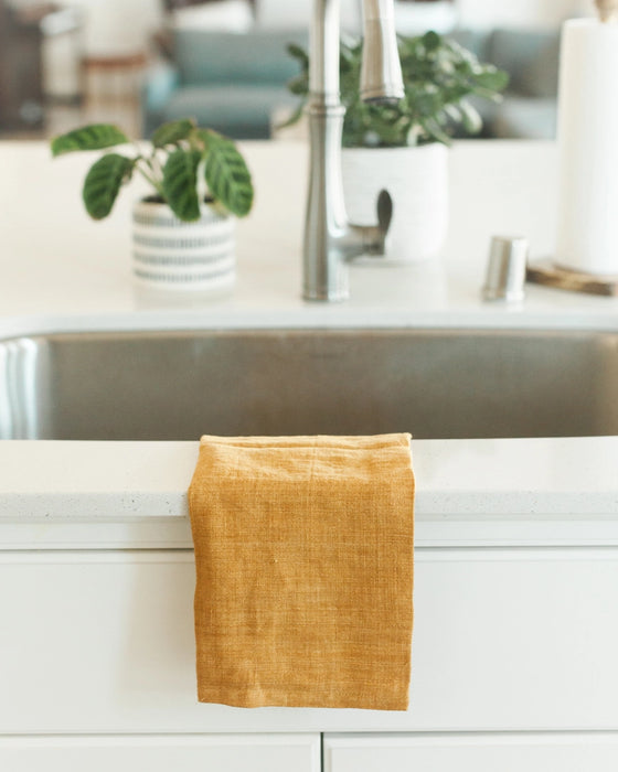Stone Washed Linen Tea Towel