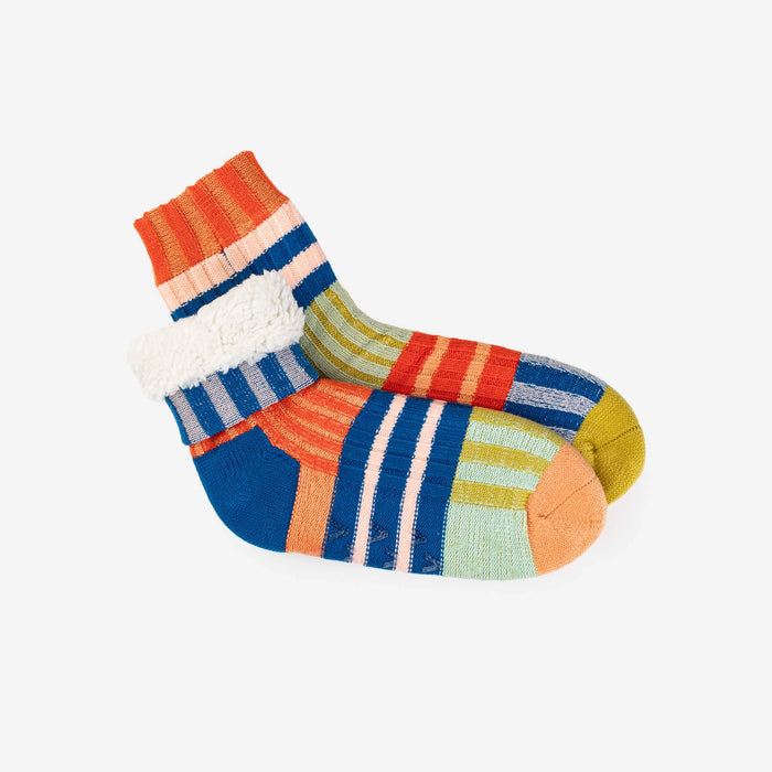 Patchwork Stripe Knit House Socks