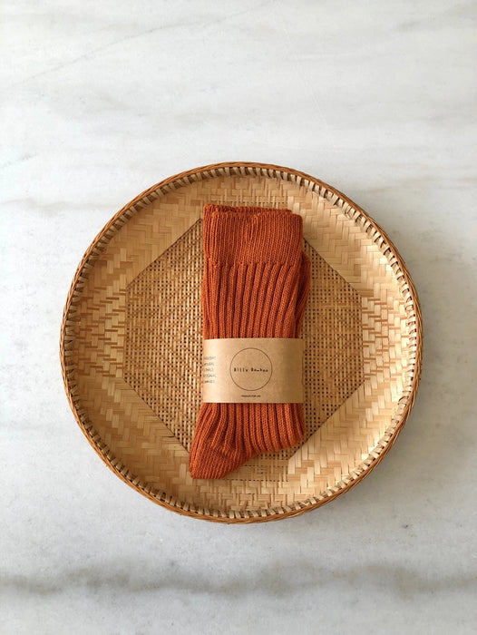 Ribbed Cotton High Socks