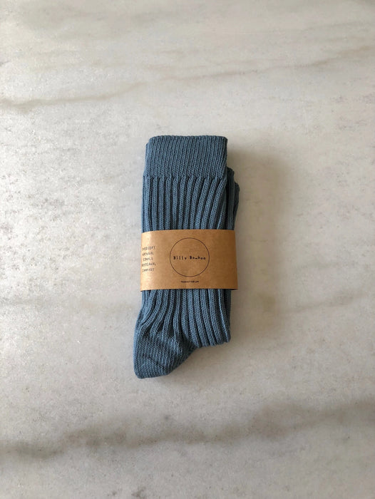 Ribbed Cotton High Socks