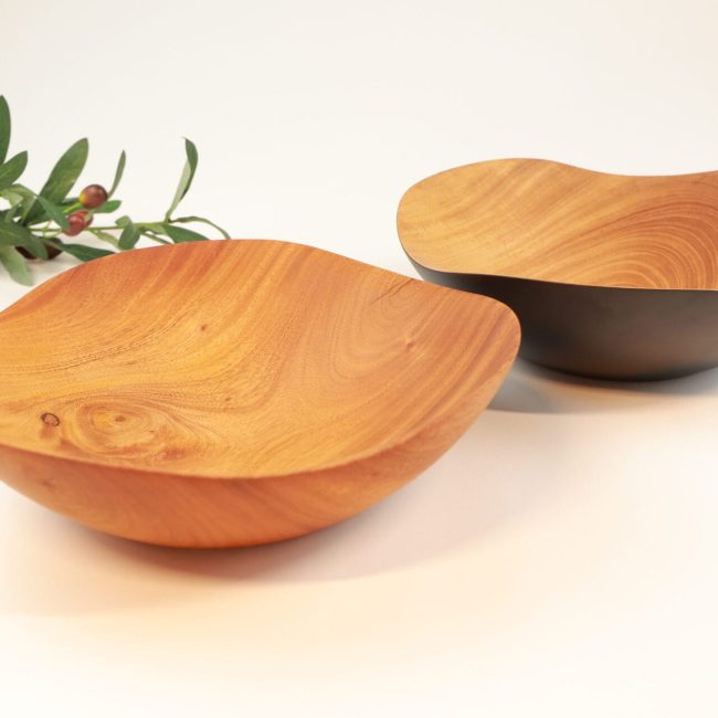 Small Charred Mahogany Wave Bowl