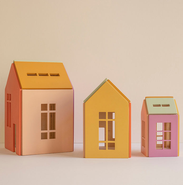 Magnetic Wooden Dollhouses - Set of 3