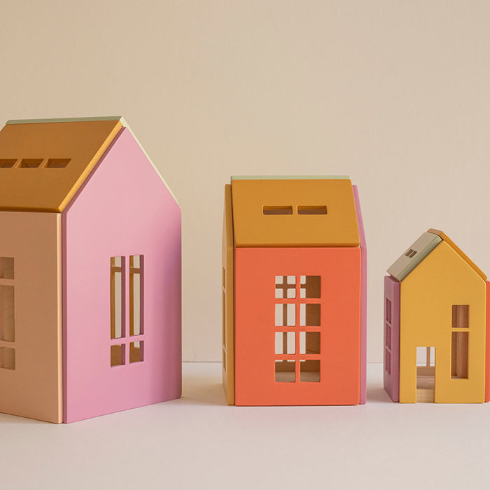 Magnetic Wooden Dollhouses - Set of 3