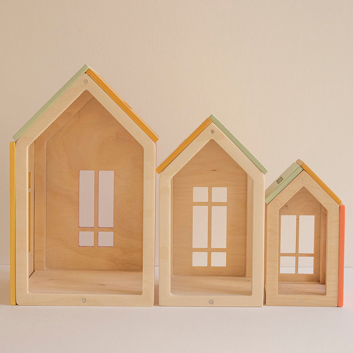 Magnetic Wooden Dollhouses - Set of 3