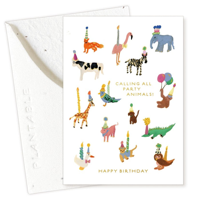 Animal Party Sprout Mini Card
