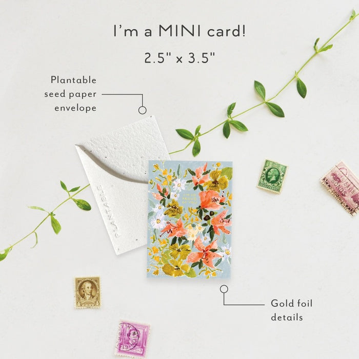 Bouquet in Blue Sprout Mini Card