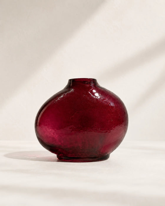 Pebble Handblown Hammered Glass Bud Vase