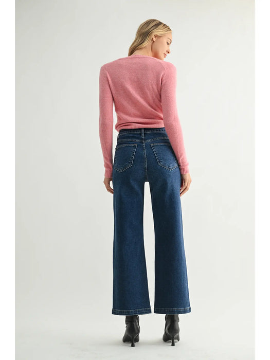 Patch Pocket Wide Leg Jean