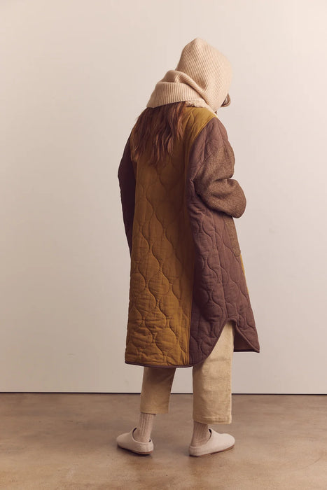 Quilted Fur Collar Coat