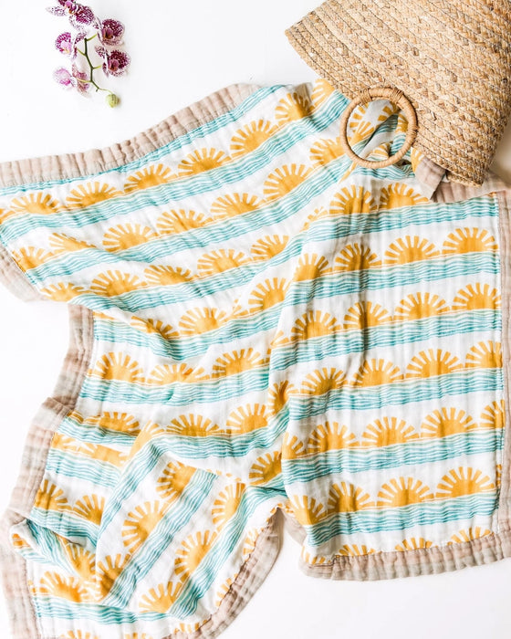 Sun + Wave Organic Baby Blanket