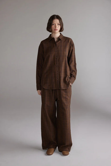 Plaid Tie Waist Pant