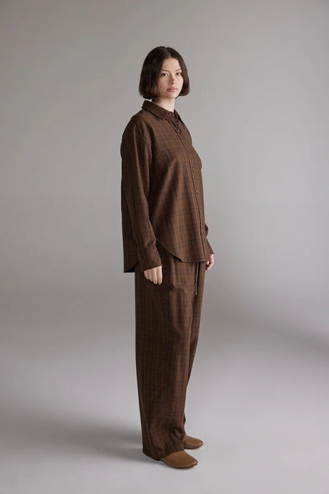 Plaid Tie Waist Pant