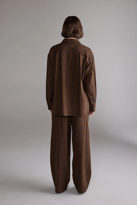 Plaid Tie Waist Pant