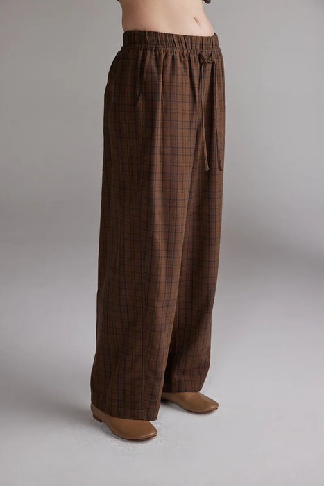 Plaid Tie Waist Pant