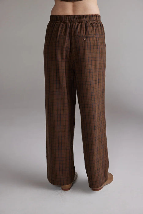 Plaid Tie Waist Pant