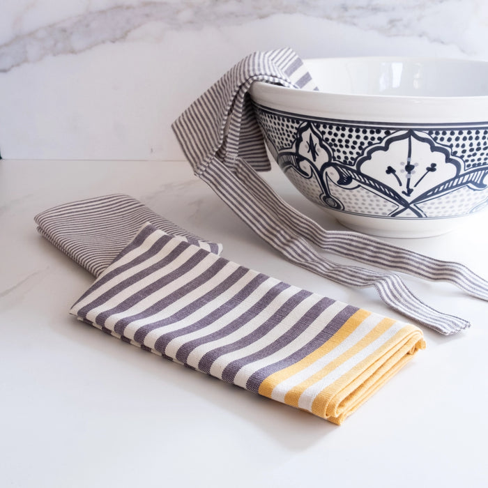 Cotton Stripe Tea Towels - Set of 2