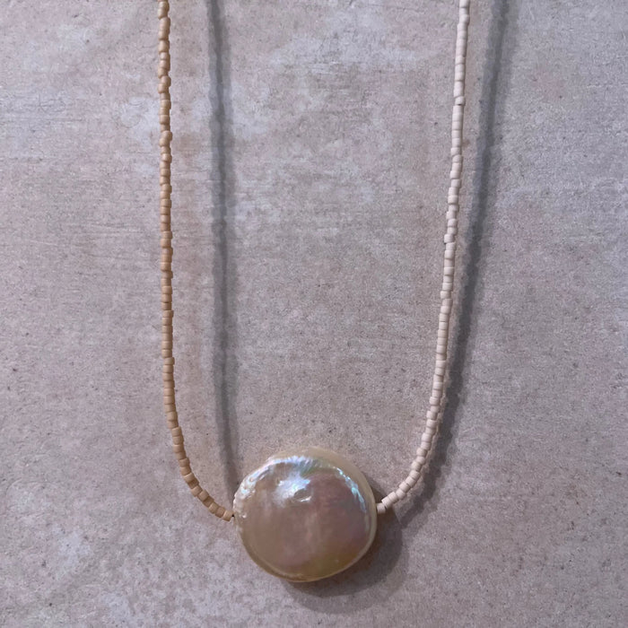 Freshwater Pearl & Japanese Glass Bead Necklace