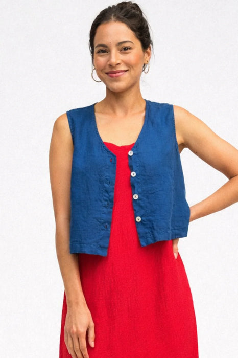 Linen Crop Vest