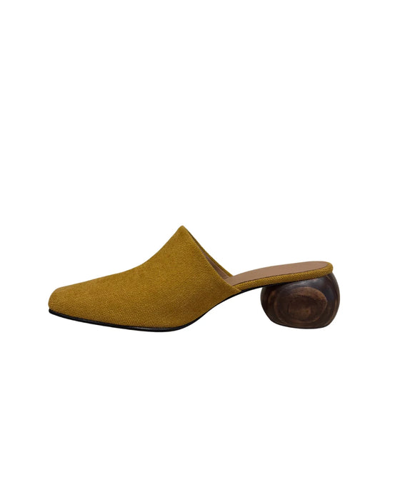 Mina Mustard Chenille Mule