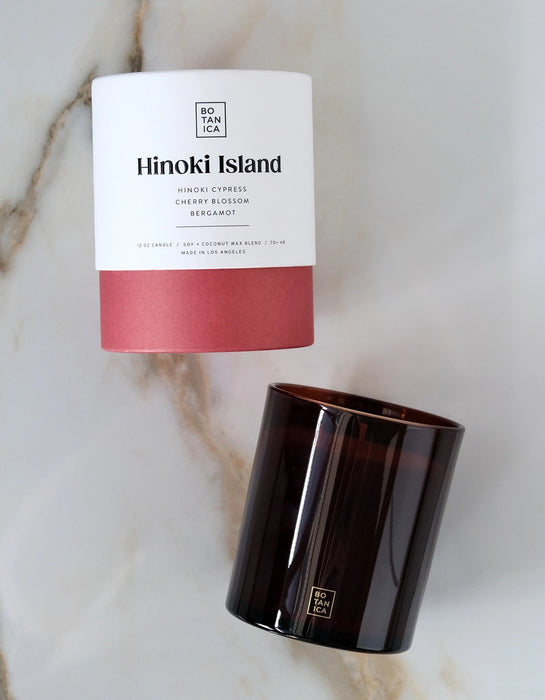 Hinoki Island Candle: Cypress, Cherry Blossom + Bergamot