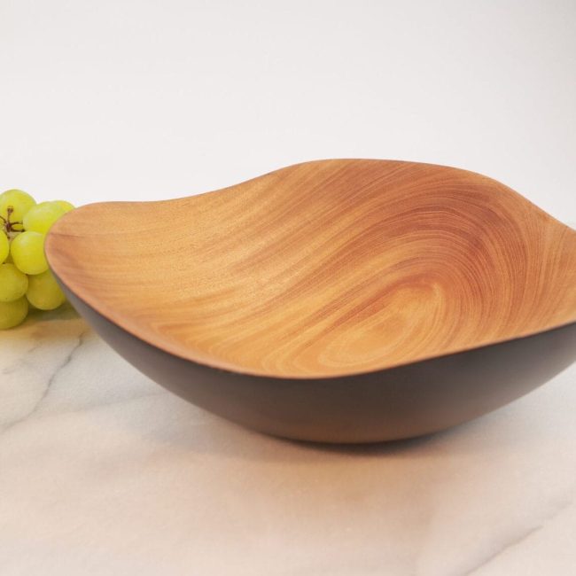 Small Charred Mahogany Wave Bowl