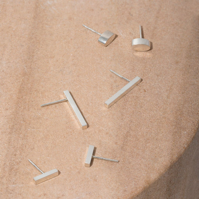 Forage Sterling Silver Stud Earrings - Set of 3