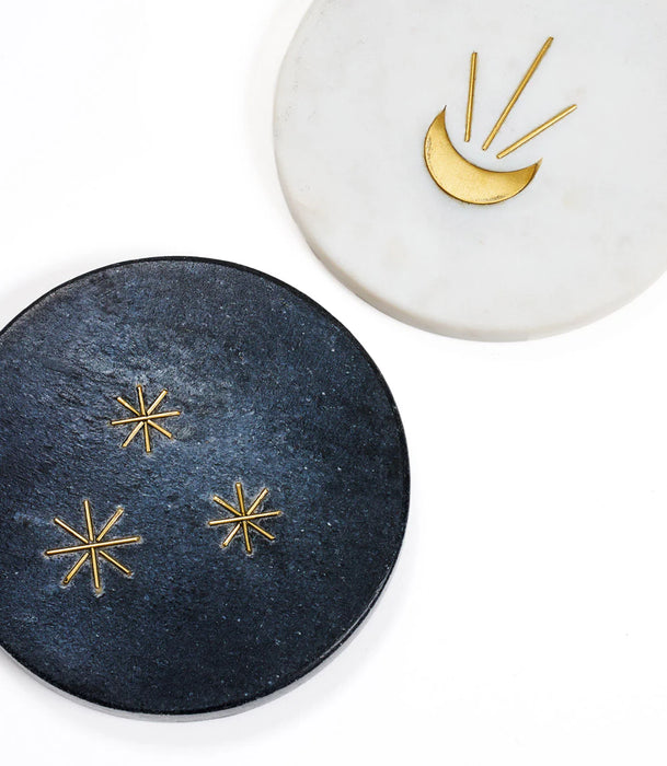 Indukala Moon Phase Marble Coasters - Set of 4