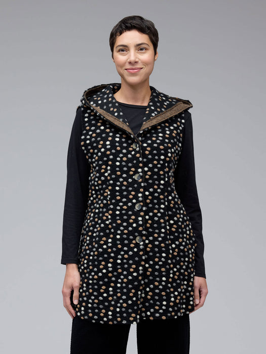 Boiled Wool Hooded Vest