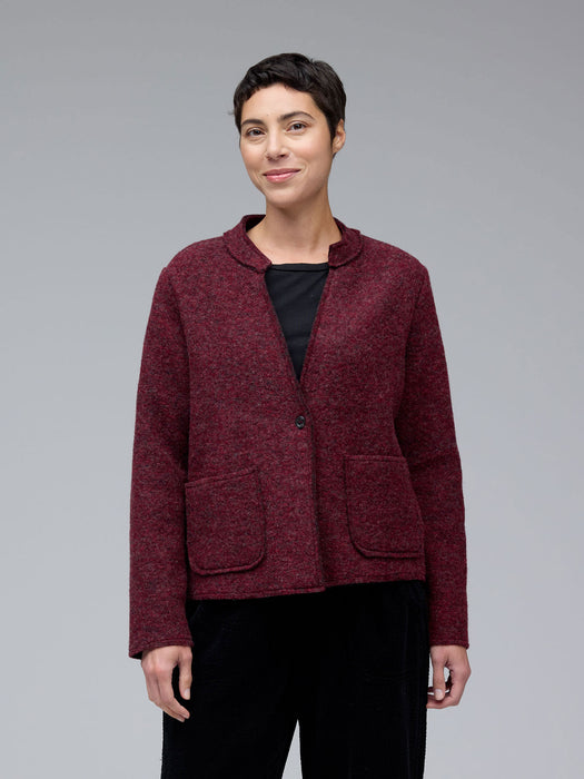 Boiled Wool Crop A-Line Jacket