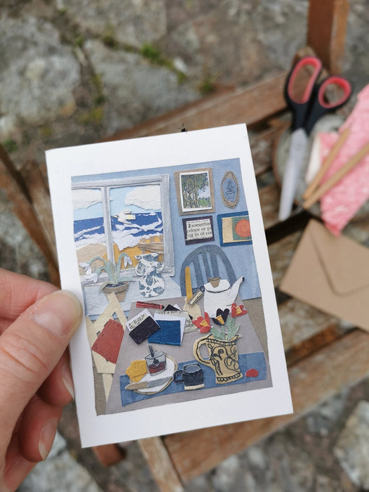 Snowdrops, Tea & the Sea A7 Greeting Card