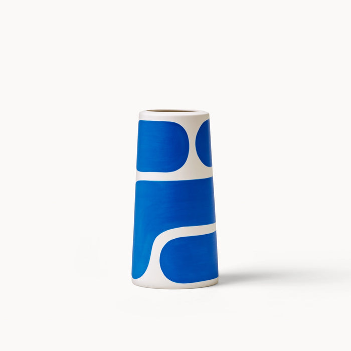 Cobalt Color Block Pillar Vase