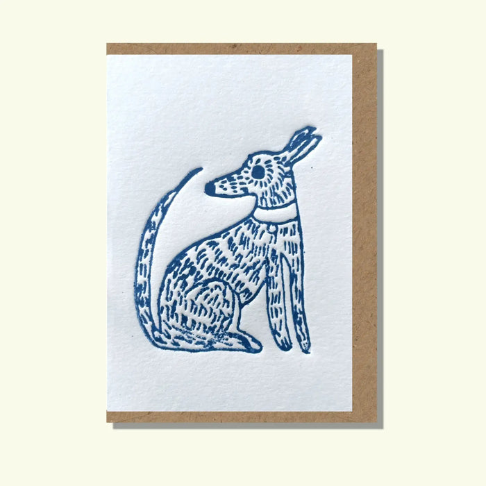 Sitting Dog Hand-Embossed Card